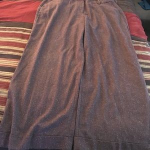 Burgundy and white wide leg pant